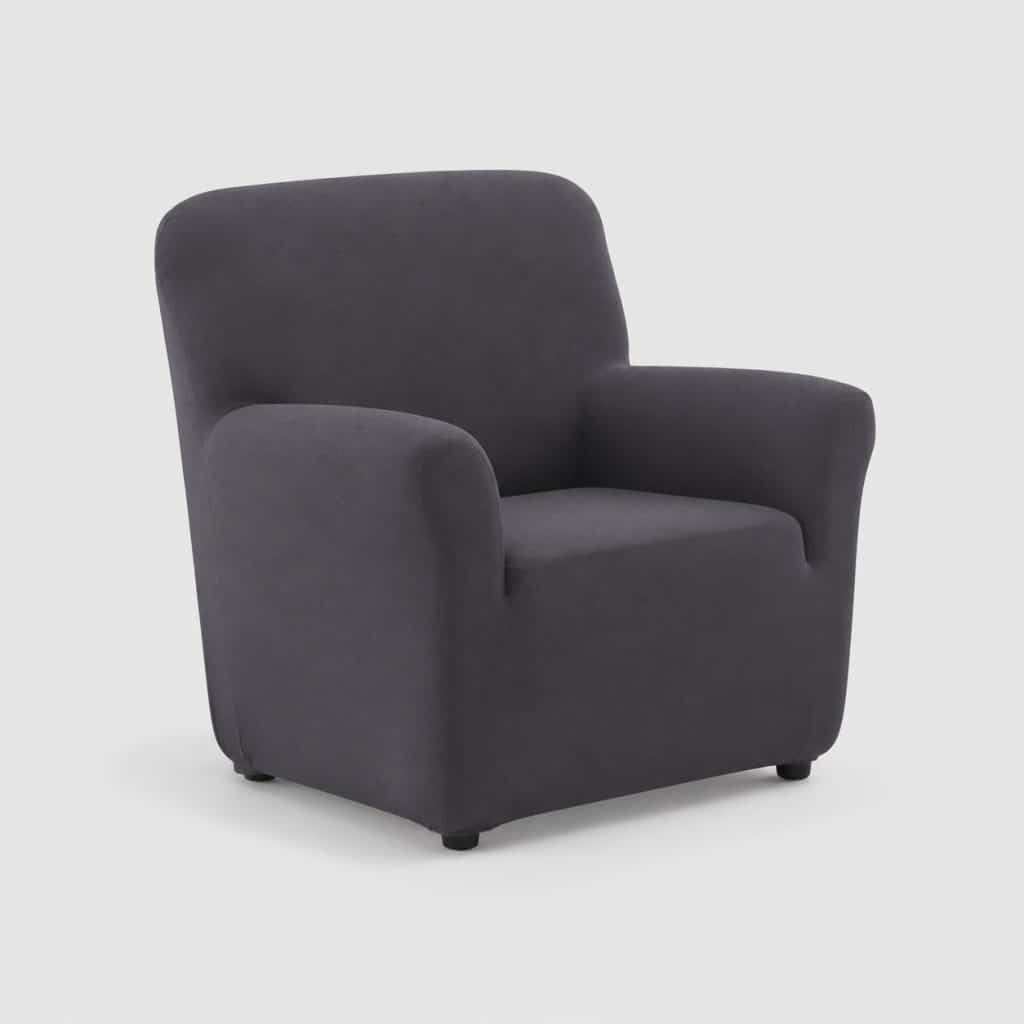 Housse anthracite bi-extensible sur fauteuil standard