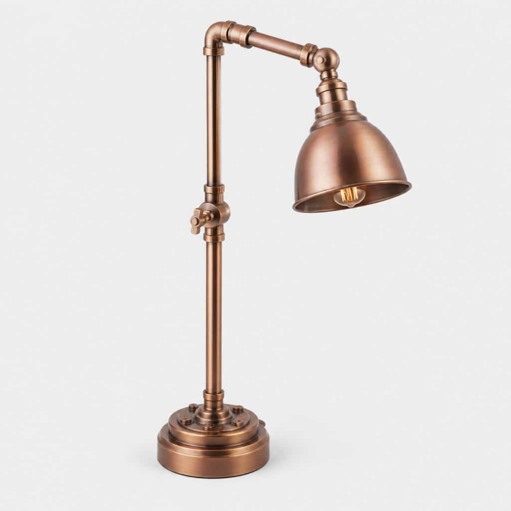 Lampe de salon industrielle en m&eacute;tal bross&eacute;