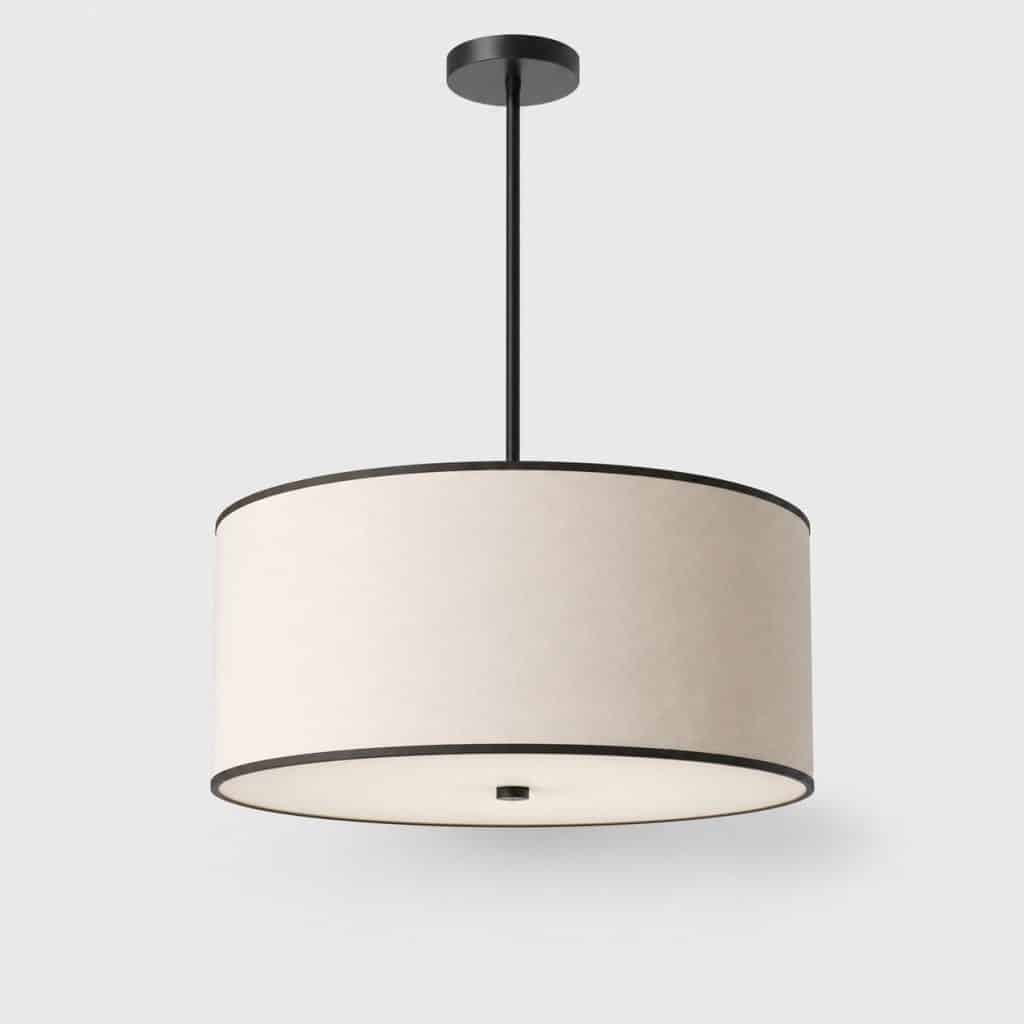 Lustre moderne géométrique aux teintes neutres pour chambre