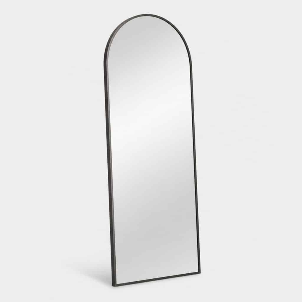 Grand miroir arche mural au cadre métal fin
