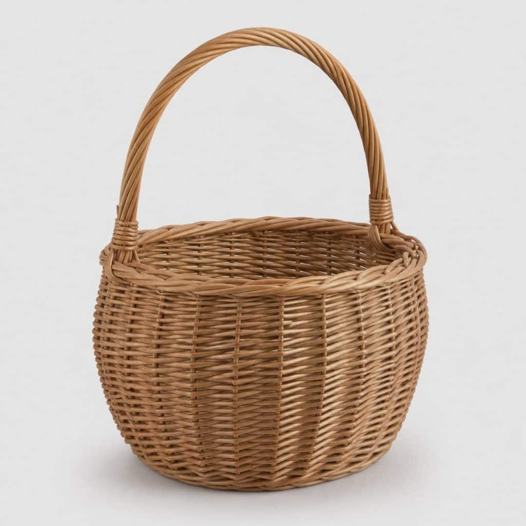Panier en osier avec anse haute arrondie