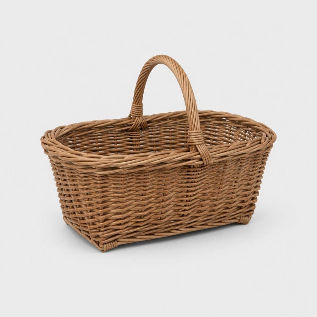 Panier à bûches en osier avec anse renforcée