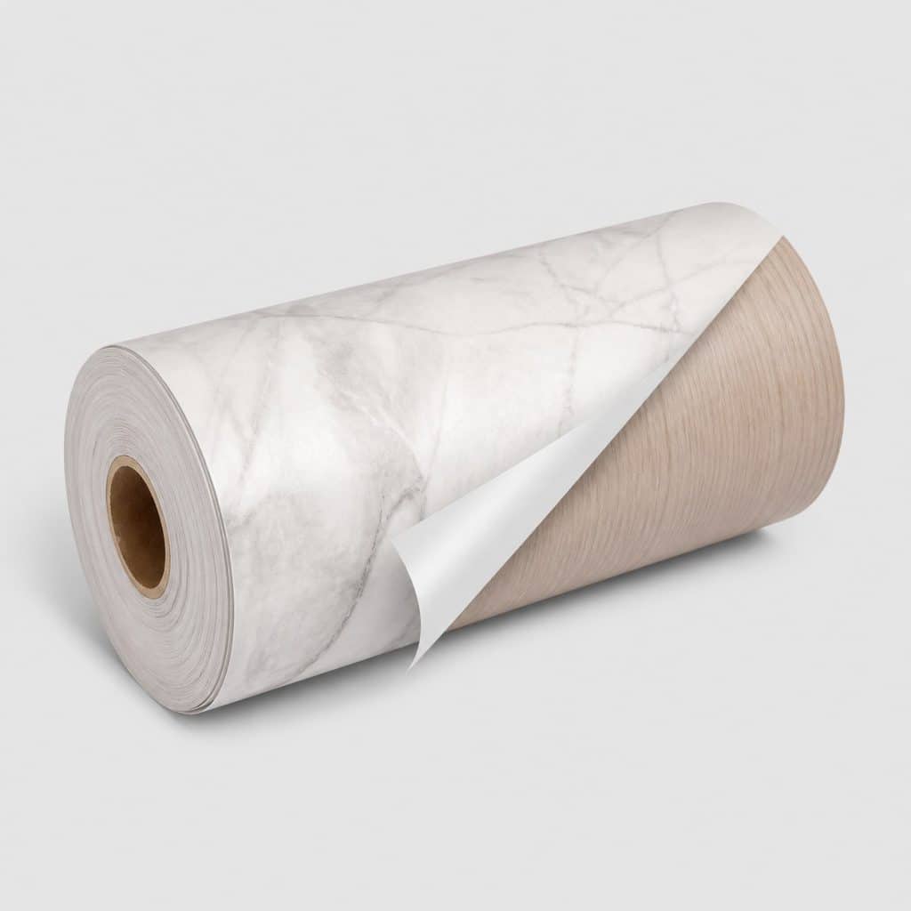 Rouleau de papier adhésif décoratif à motifs marbre et bois