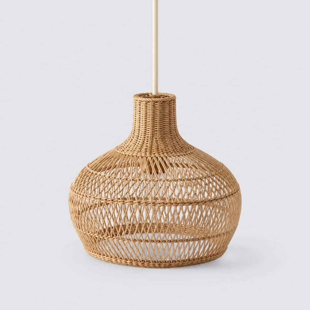 Suspension en rotin naturel tressé