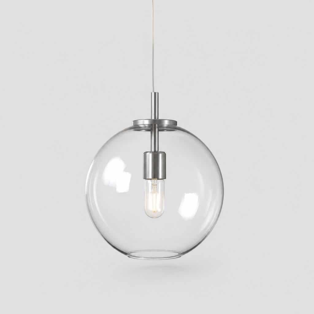 Suspension globe en verre transparent
